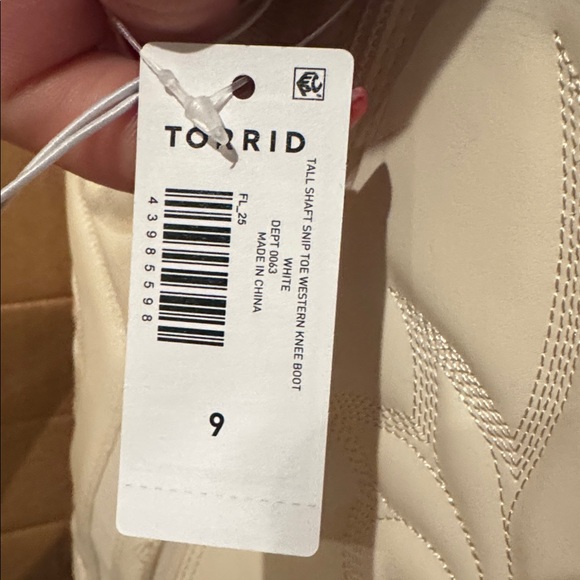 NEW Extra Wide Calf Knee High Boots Off-white, Western Cowgirl Style - size 9 - Picture 13 of 13